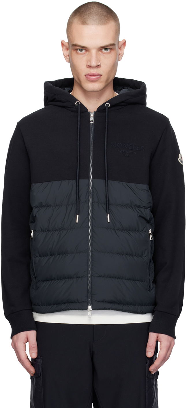 Takki Moncler Embroidered Down Jacket Tummansininen | J10918G0001389AE5