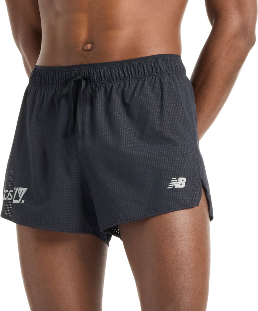 Shortsit New Balance London Edition RC Ultra Light Split 3" Running Shorts Musta | ms51283d-bk