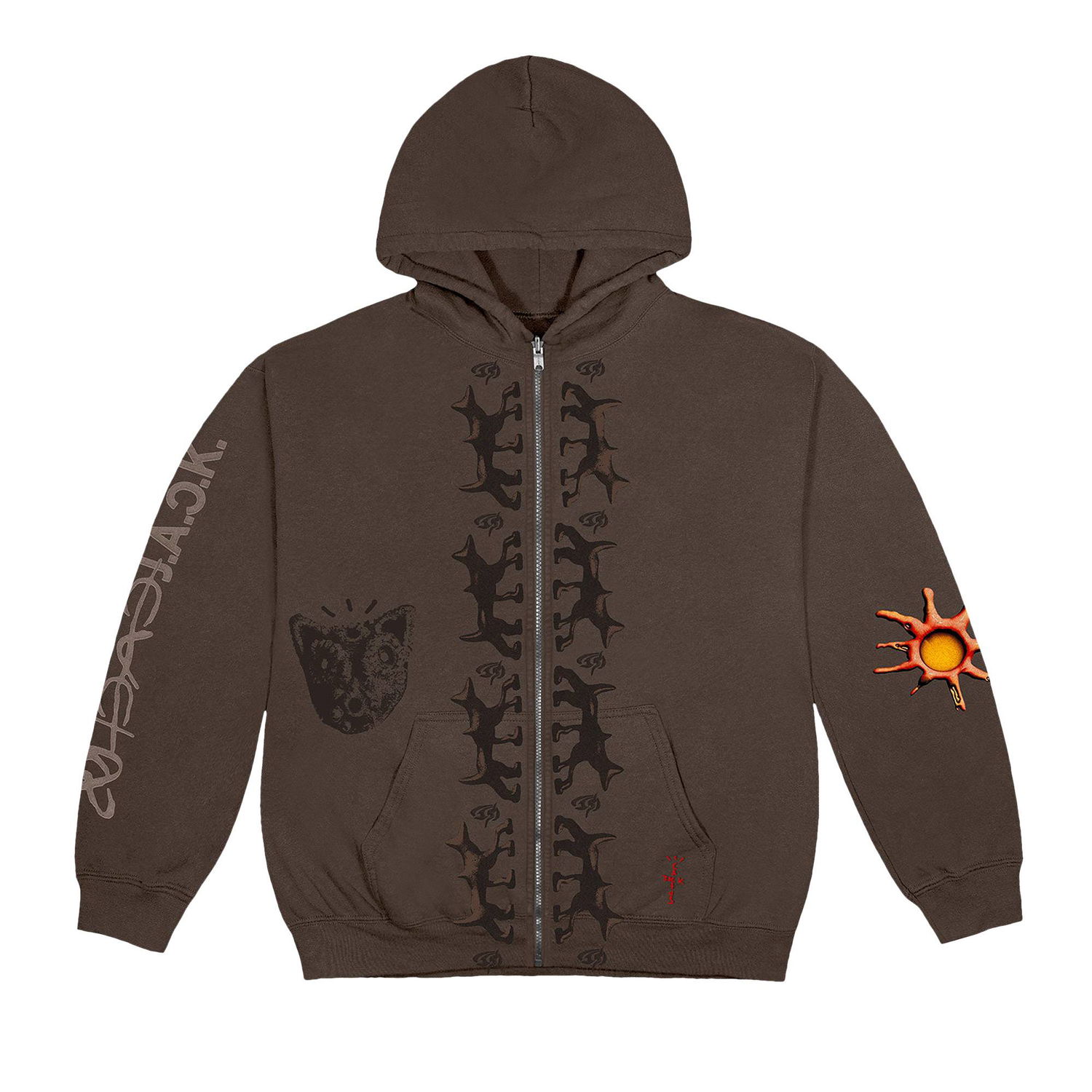 Huppari Cactus Jack by Travis Scott Reverse Dog Zip Up Hoodie Ruskea | CJJ1 HZ08 BROW, 1