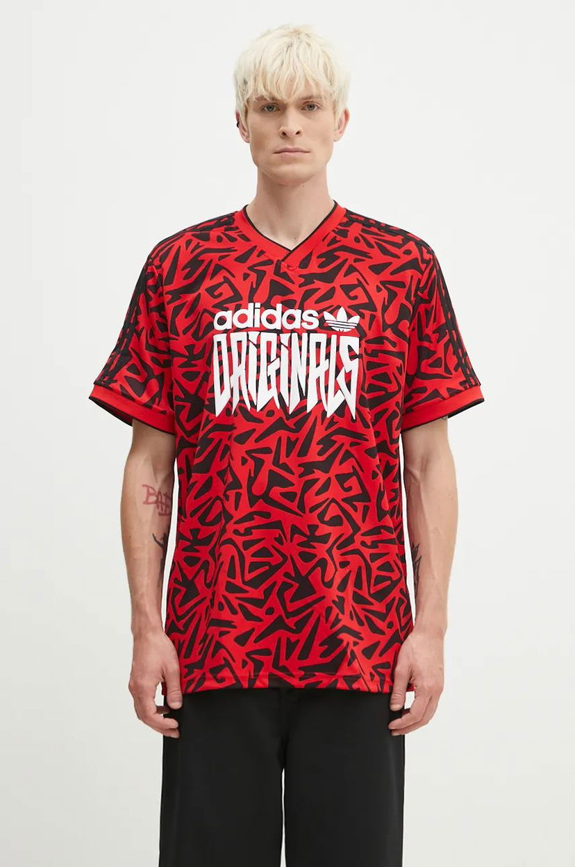 T-paita adidas Originals T-Shirt Print Short Sleeve Punainen | IZ4833