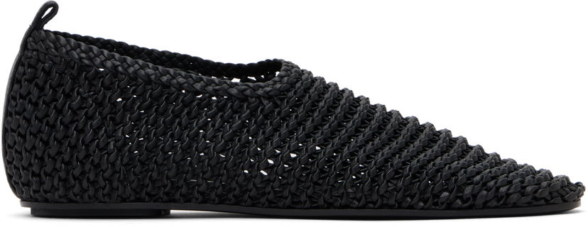 Vaatteet TOTEME TOTEME Woven Leather Ballerina Flats Musta | 252-WAS2358-LE0134