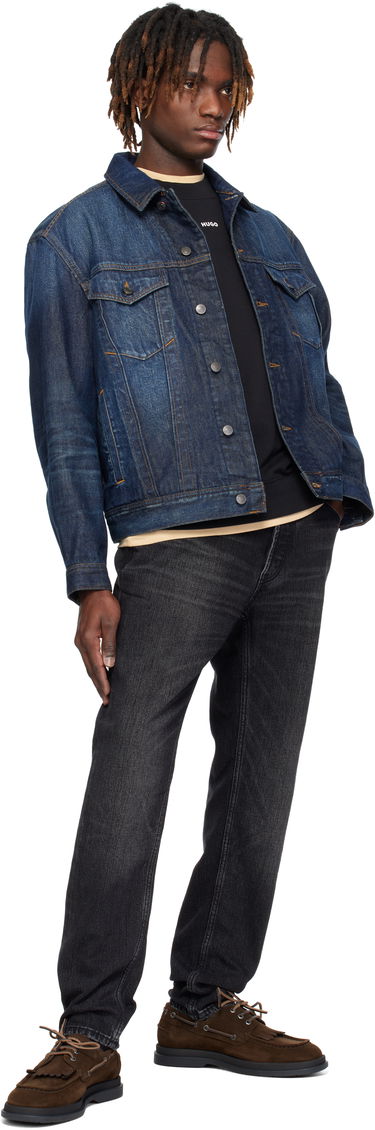 Takki BOSS HUGO Adjustable Hem Denim Jacket Sininen | 50530639, 3