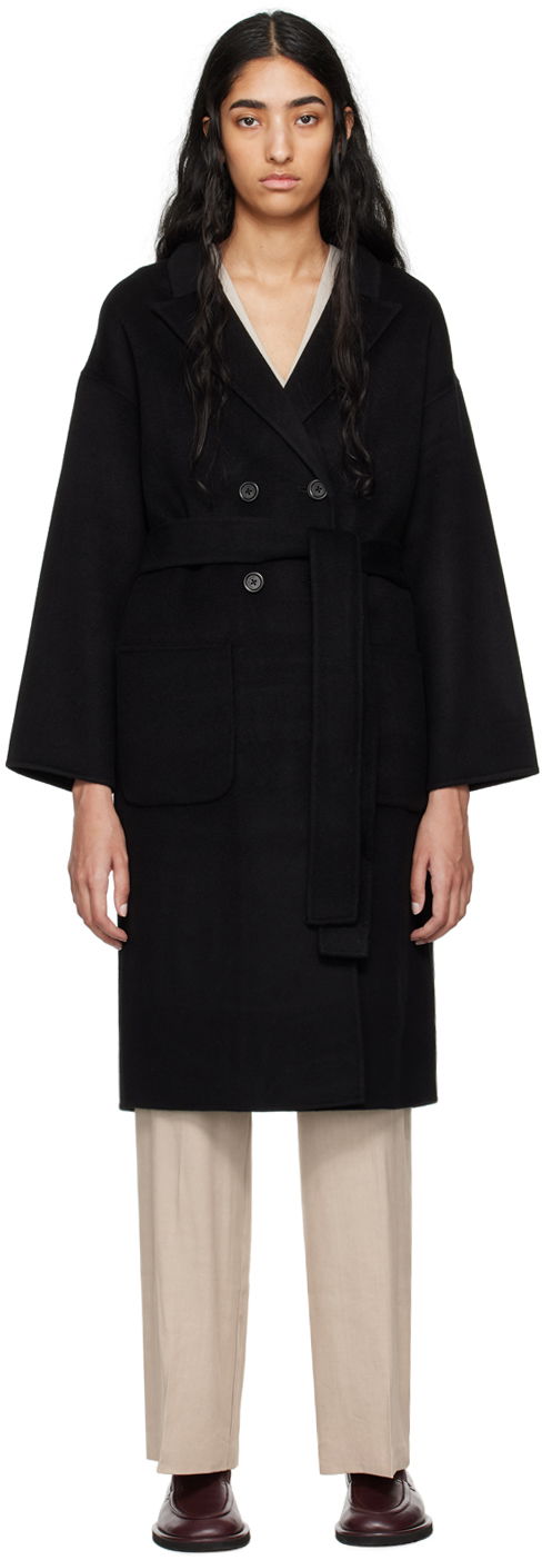 Takit Anine Bing Dylan Double-Breasted Wool Coat Musta | A-01-4001-000