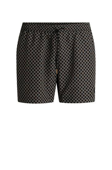 Shortsit BOSS All-Over Print Drawstring Swim Shorts Musta | 50518968