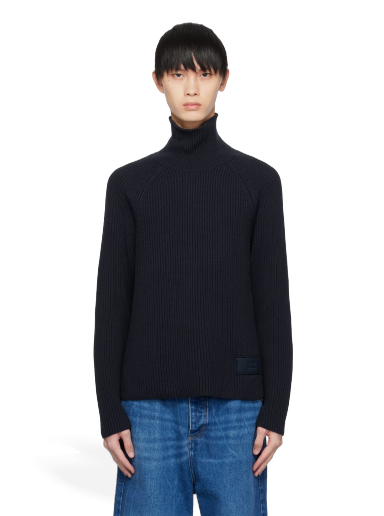 Villapaita AMI Rib Turtleneck Tummansininen | HKS424.KN0031