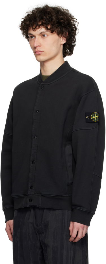 Bomber-takki Stone Island Stone Island Diagonal Fleece Old Effect Bomber Jacket Musta | K1S15 6100034 S0045, 3