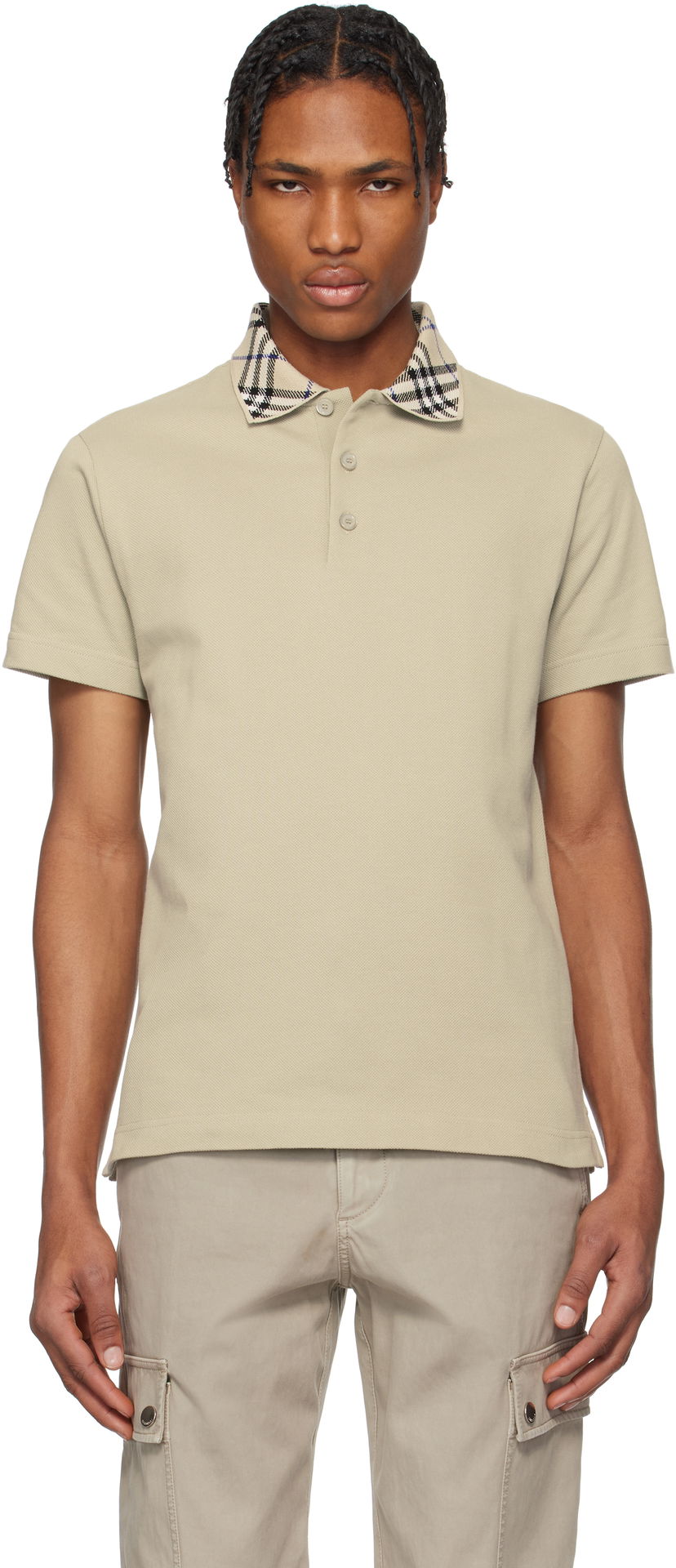 Poolopaita Burberry Burberry Check Collar Cotton Polo Beige | 8103866