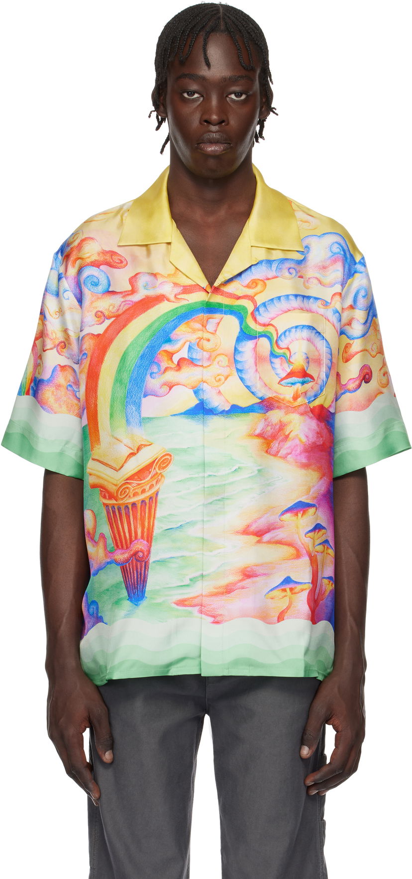 Paita Casablanca Silk Shirt Nature's Teacher Monivärinen | U-MPS25-SH-003-04