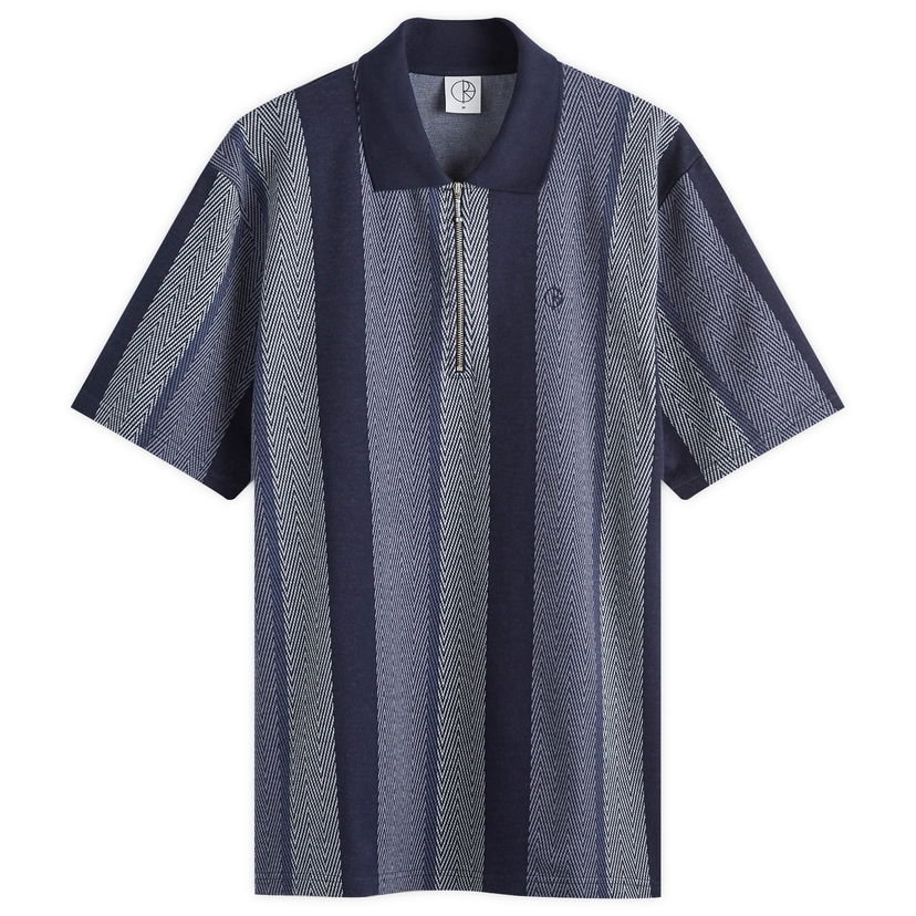 Poolopaita Polar Skate Co. Herringbone Jacques Short Sleeve Polo Shirt Blue Sininen | PSC-F24-6
