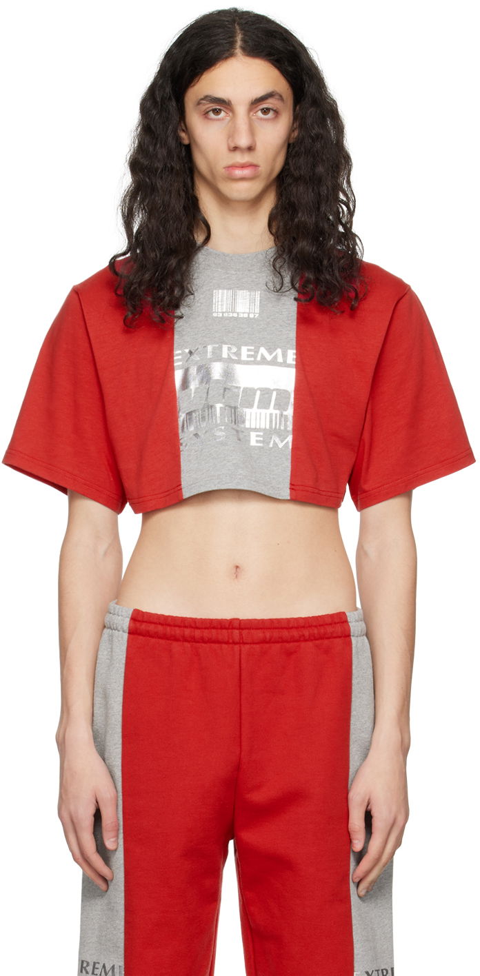 Crop top VETEMENTS 'Extreme System' Crop T-Shirt Punainen | VL16TR600R