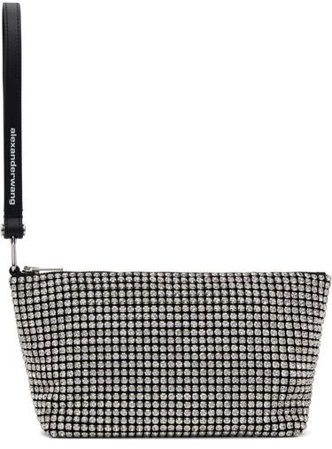 Käsilaukku Alexander Wang Alexander Wang Heiress Crystal-Embellished Wristlet Pouch Musta | 70424N13M, 0