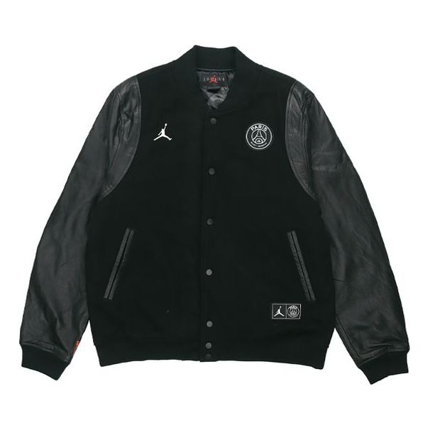 Bomber-takki Jordan Paris Saint-Germain Varsity Jacket Musta | BQ8364-010