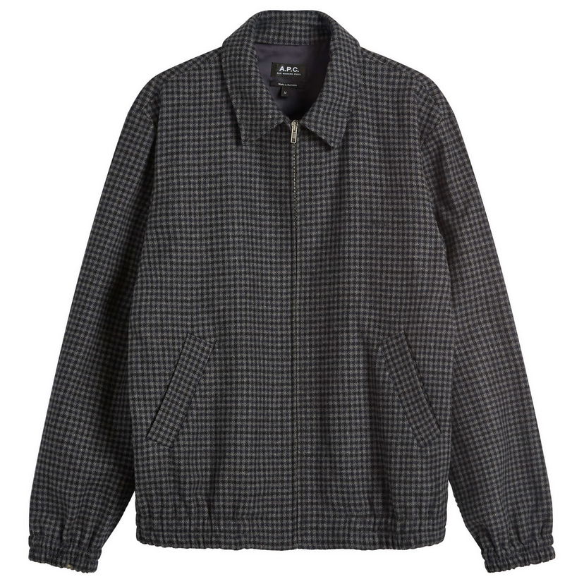 Takki A.P.C. A.P.C. Gilbert Houndstooth Check Wool Jacket Harmaa | WOARZ-M32018-LAD