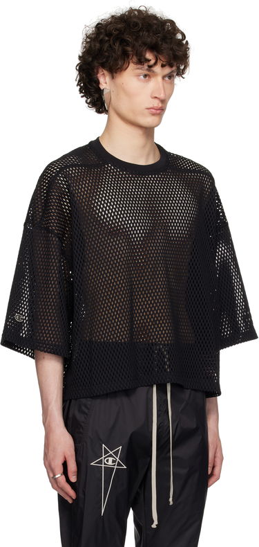 Crop top Rick Owens Rick Owens Champion Edition Tommy Cropped Mesh T-Shirt Musta | CM01E1676 CHONET MESH, 1