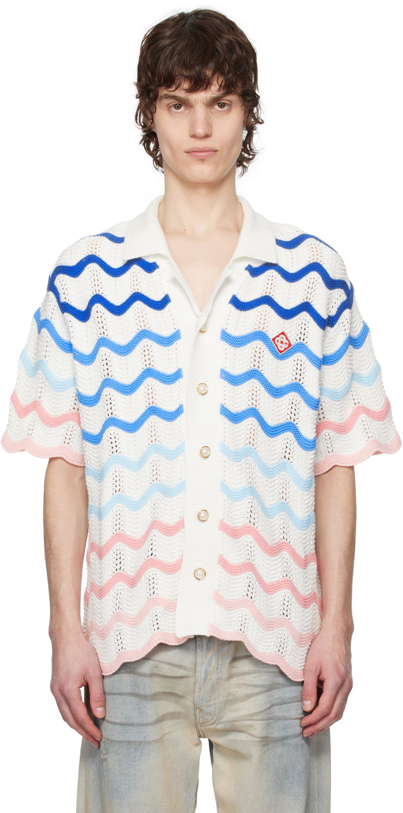Villapaita Casablanca Casablanca Gradient Wave Crochet Shirt Monivärinen | MPS25-KW-848-01