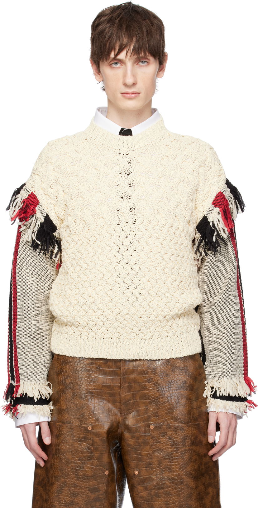 Villapaita Andersson Bell Andersson Bell Tassel Sleeve Oversized Knit Sweater Valkoinen | atb1258u