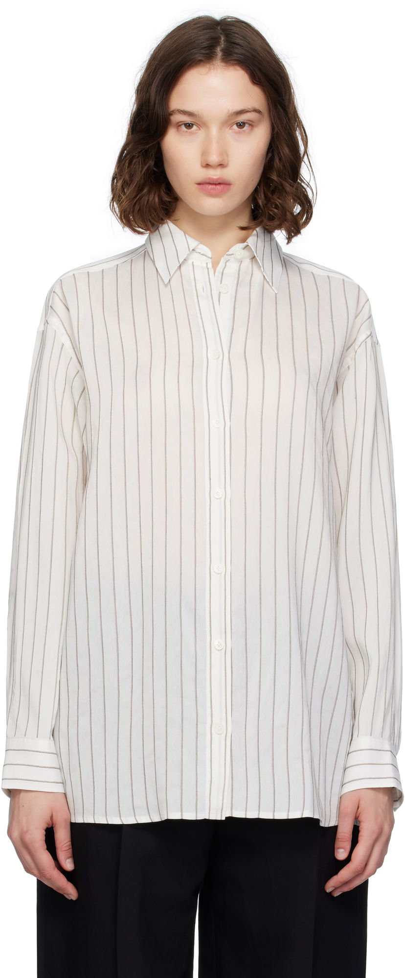 Paita TOTEME TOTEME Striped Button-Down Shirt Valkoinen | 253-WRT0480-FB0439