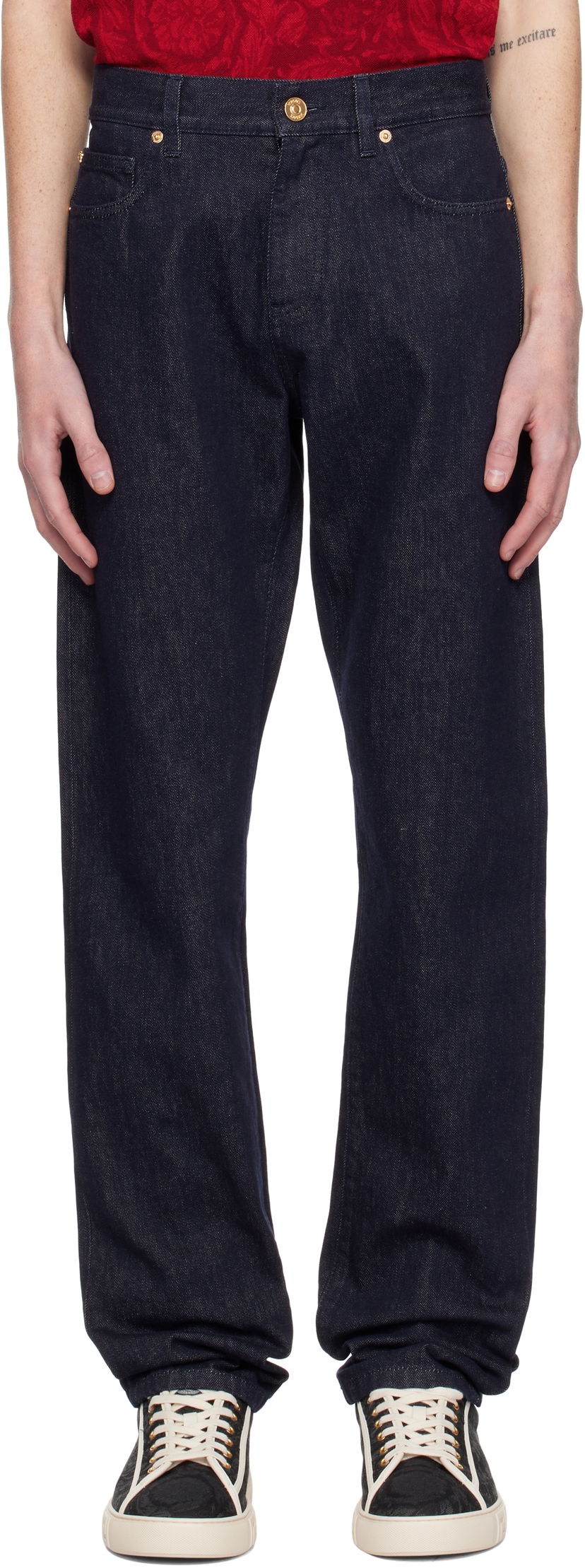 Jeans Versace Relaxed-Fit Jeans Tummansininen | 1015844_1A12477