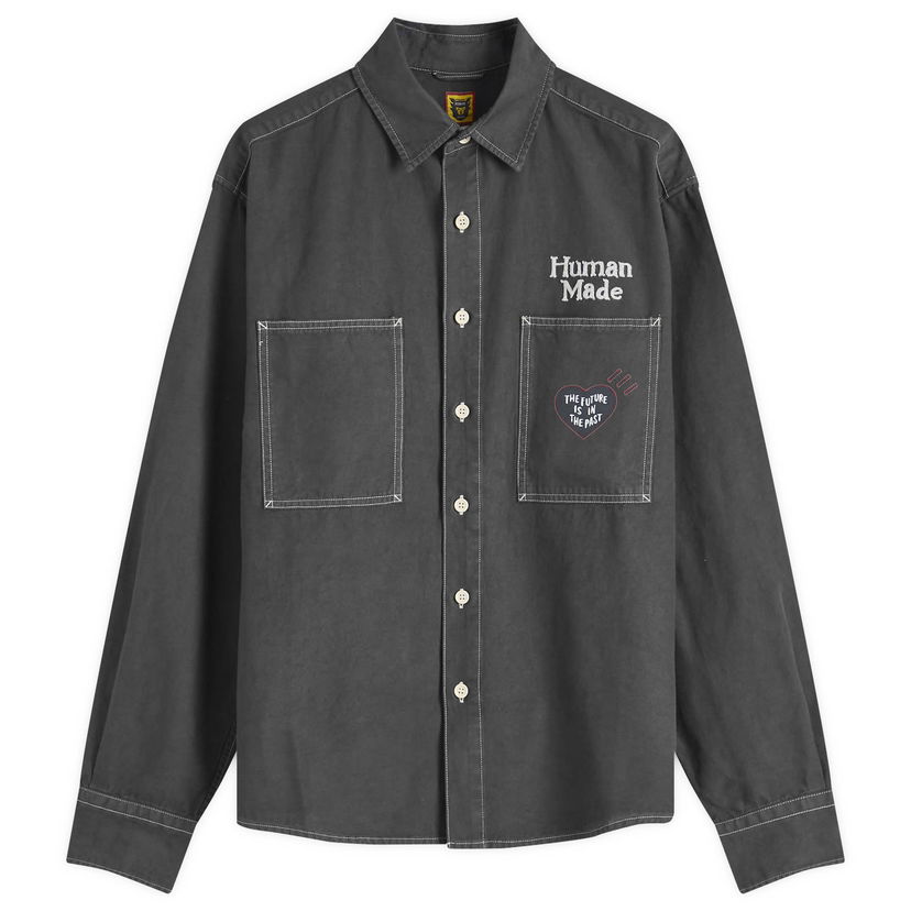 Paita Human Made Work Shirt Stitch Large Harmaa | HM28SH017-BK