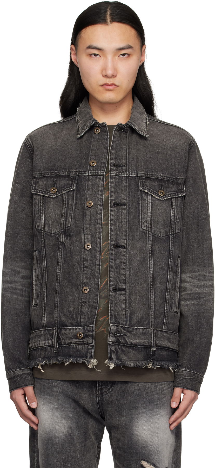 Takki We11done We11done Denim Trucker Jacket Harmaa | WD-DJ0-25-308-U-BK