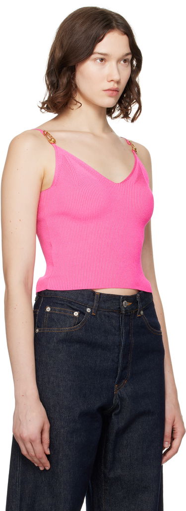Tankkitoppi Versace Versace Safety Pin Knit Crop Camisole Vaaleanpunainen | 1017770_1A12699, 1