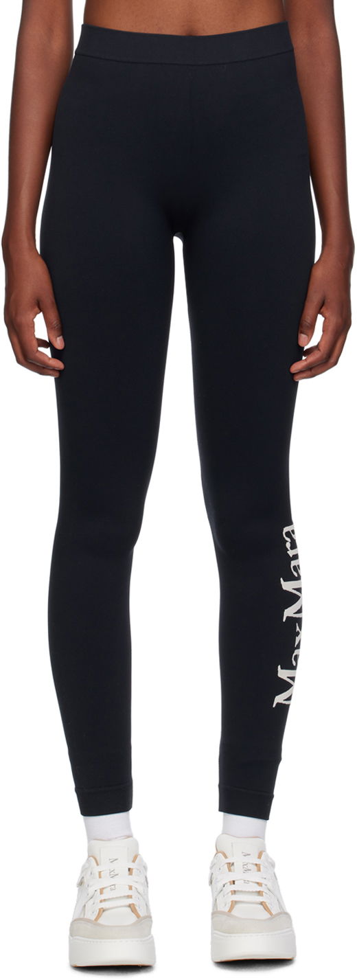 Leggingsit Max Mara Max Mara Jacquard Leggings Musta | 2398160133600