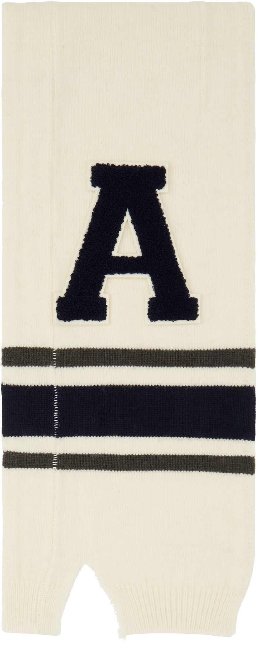 Huivi Ambush Knit Scarf With Letter Appliqué Valkoinen | BWMA002F24KNI0013146