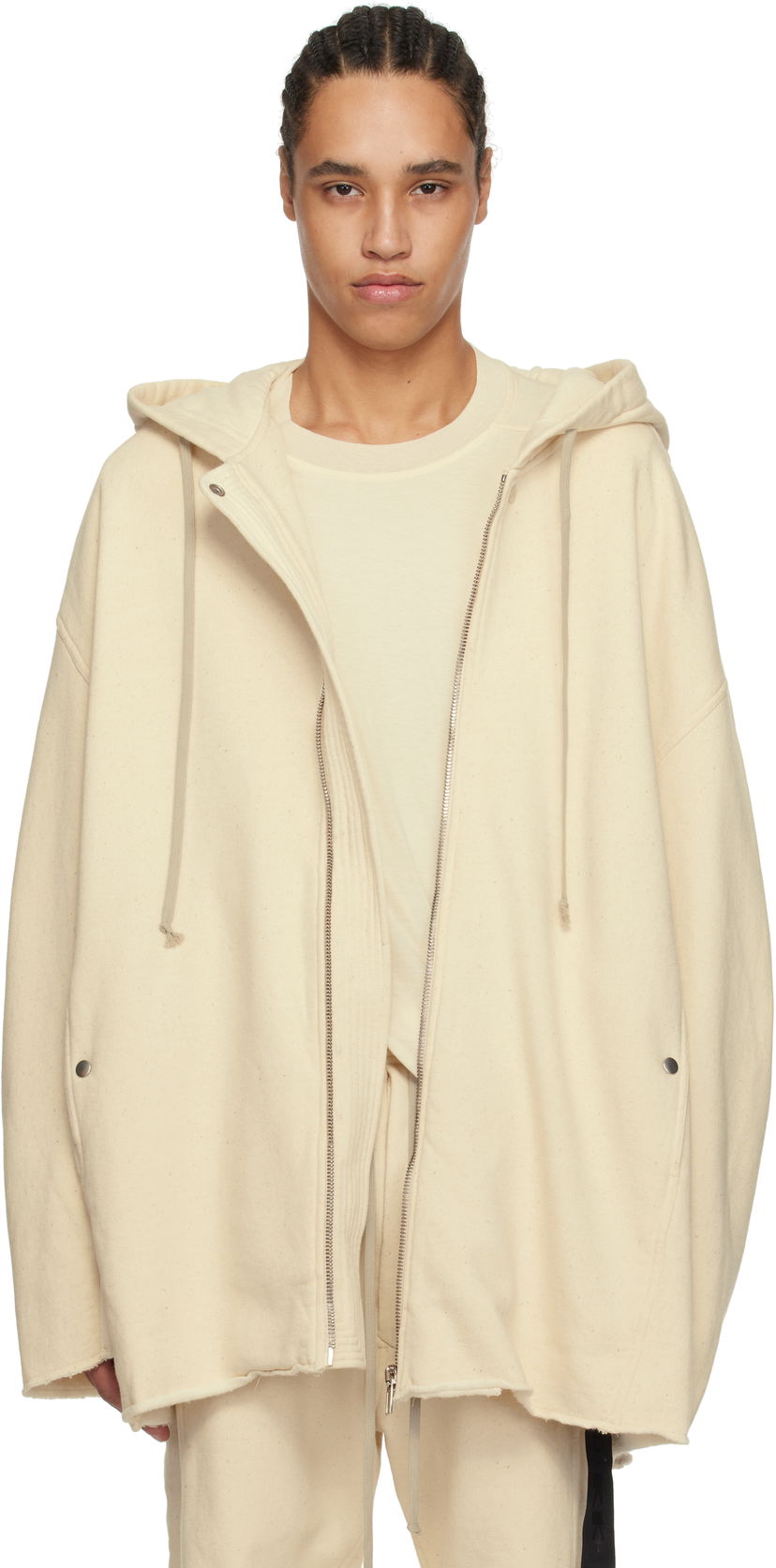 Huppari Rick Owens Rick Owens DRKSHDW Peter Zipped Hoodie Beige | DU01E3289 FN