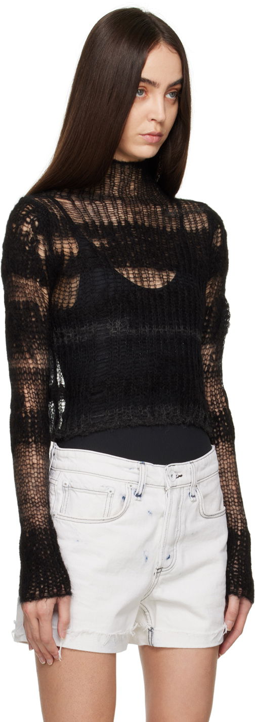 Villapaita rag & bone Lillian Open-Knit Sweater Musta | WAS22FS048FW48, 1