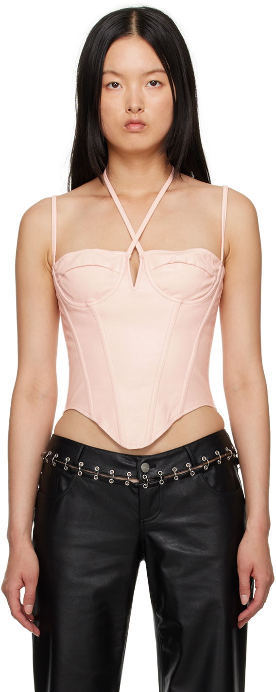 Tankkitoppi Miaou Miaou Aphex Halter Neck Corset Top Vaaleanpunainen | 7046PUROS