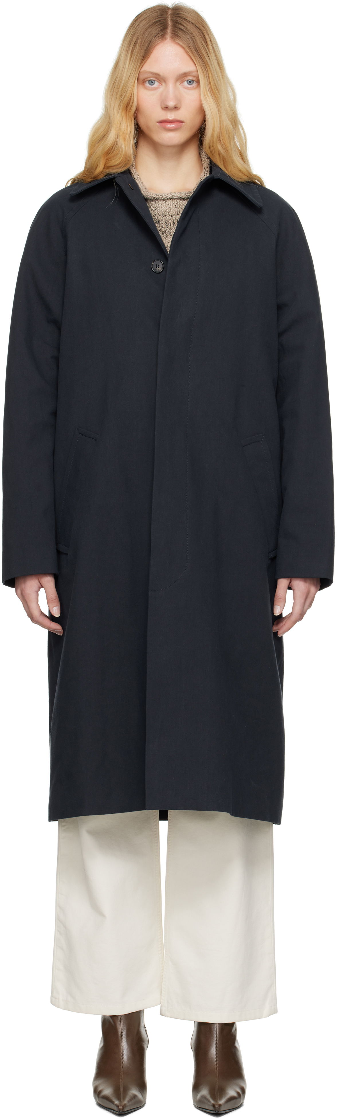 Trenssitakki A.P.C. A.P.C. Eduoard Mac Trench Coat Tummansininen | COGXT-M01549, 0