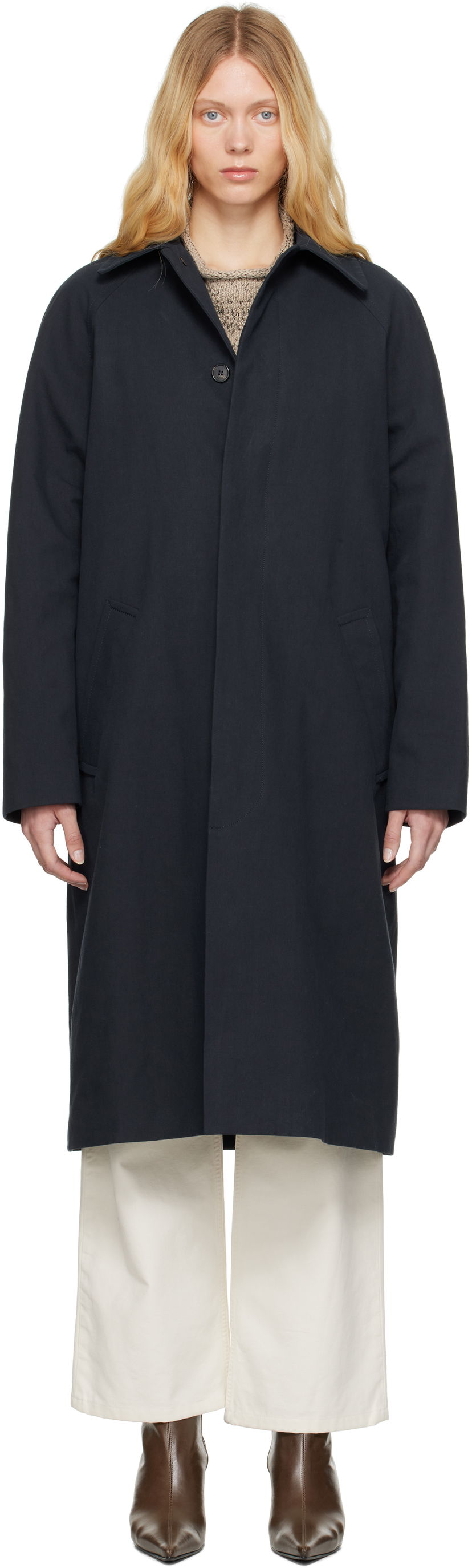 Trenssitakki A.P.C. A.P.C. Eduoard Mac Trench Coat Tummansininen | COGXT-M01549