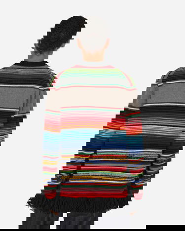 Villapaita Junya Watanabe Fringe Striped Crewneck Sweater Monivärinen | WJ-N009-W22  1, 3