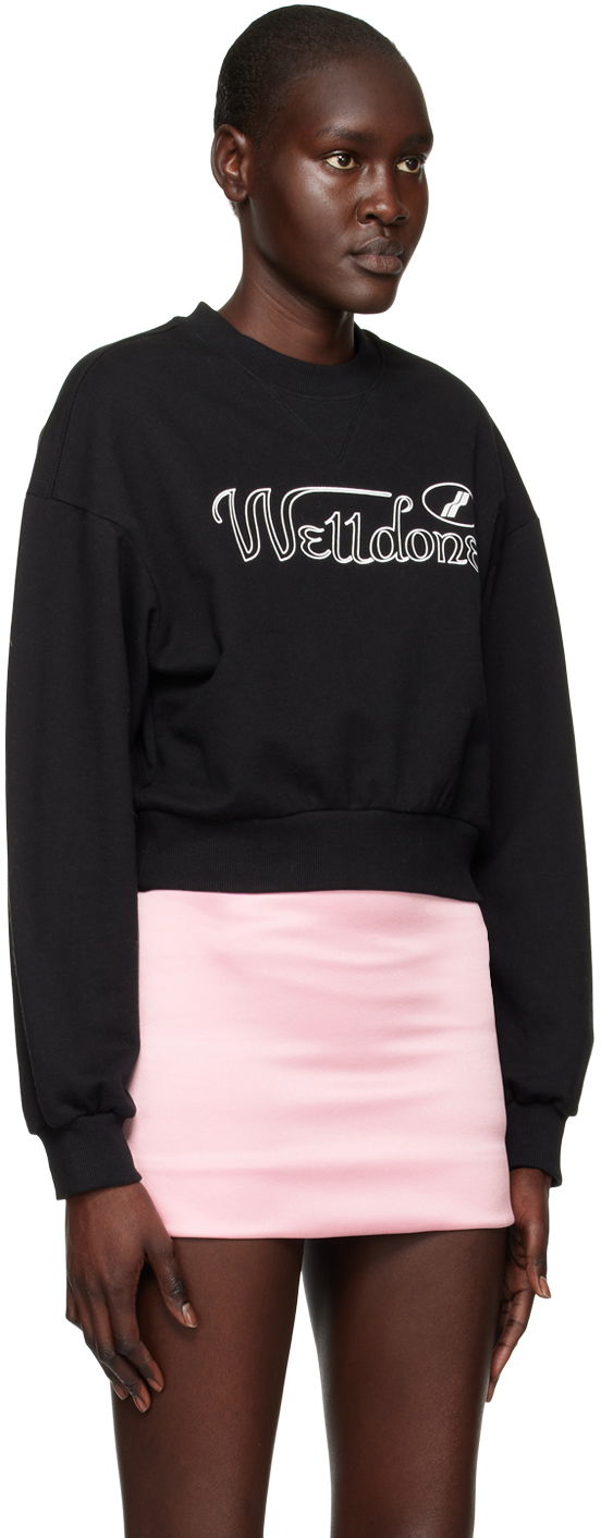 Villapaita We11done We11done Cropped Sweatshirt Musta | WD-TS3-22-860-W-BK, 1