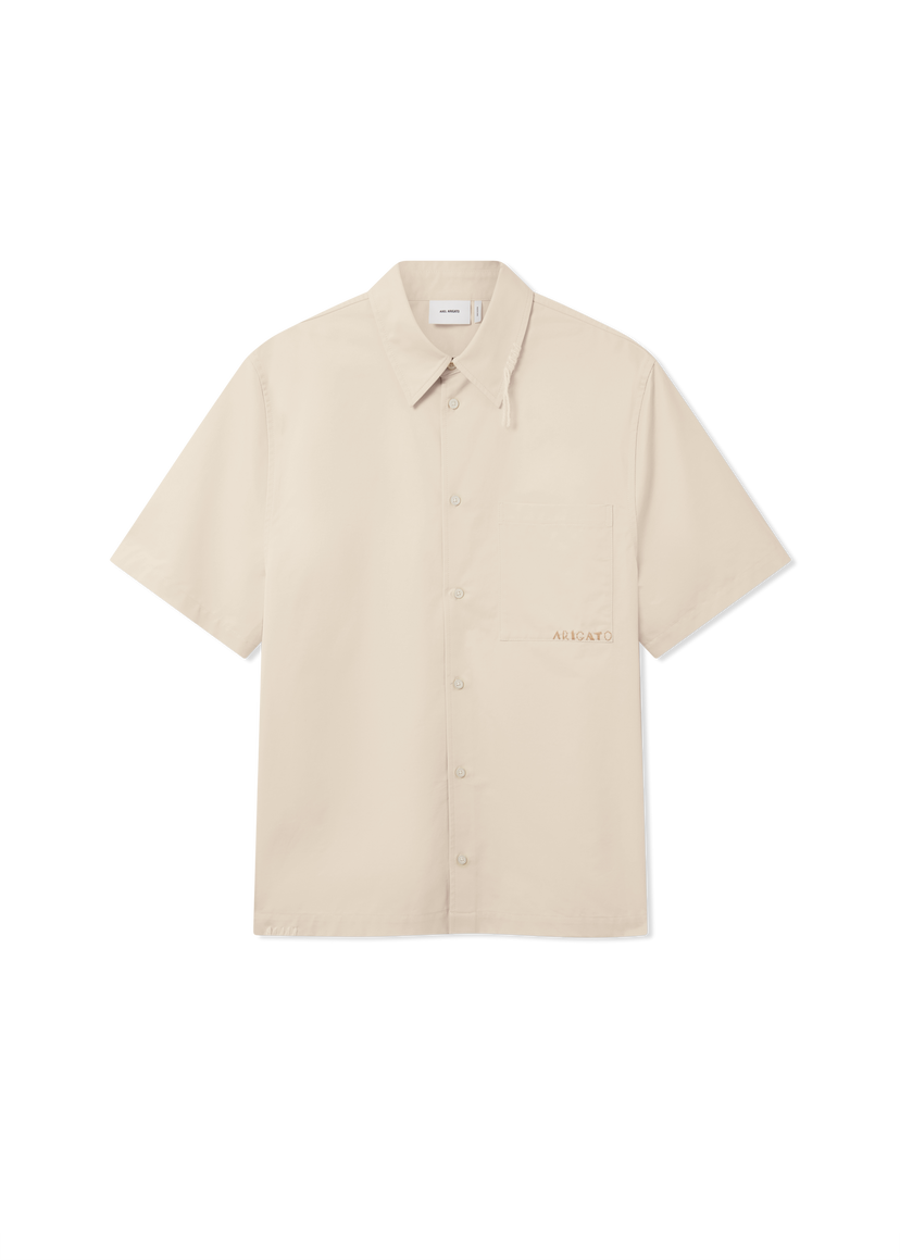 Paita AXEL ARIGATO Short Sleeve Collared Shirt Dylan Beige | A3354001