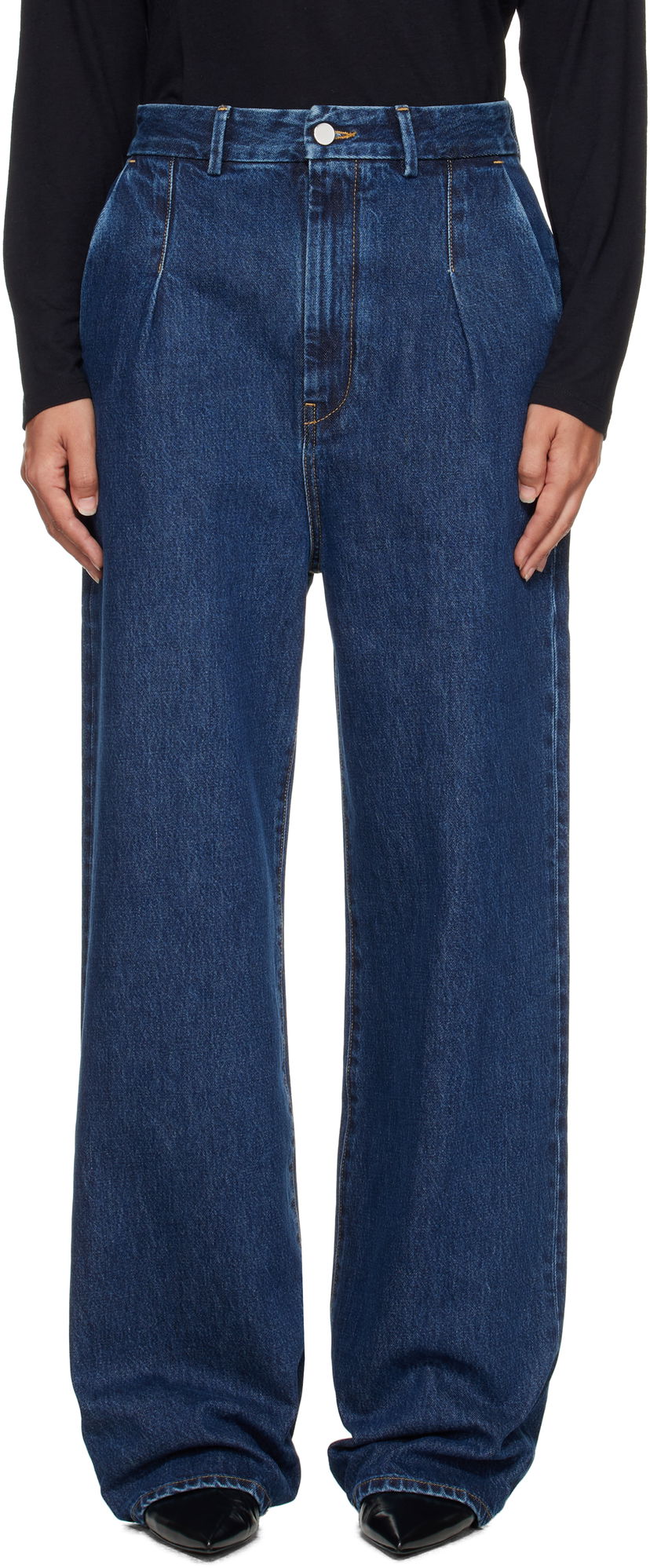 Jeans Loulou de Saison Loulou de Saison Attu Pleated Jeans Sininen | ATTU LDS