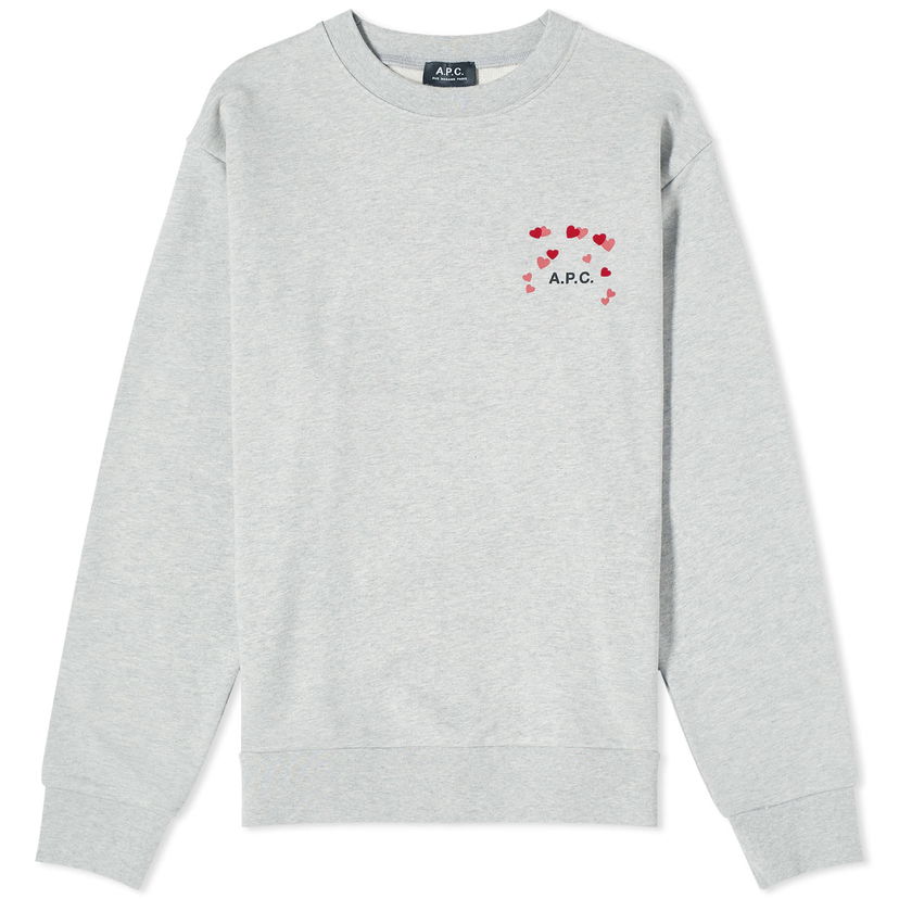 Villapaita A.P.C. alentines Logo Crewneck Harmaa | COEIP-M27895-PLA