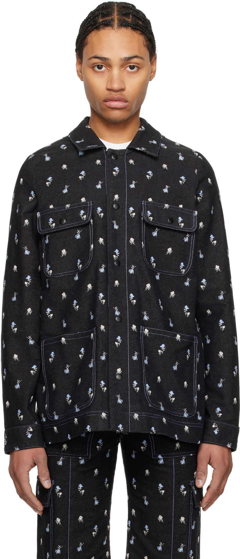 Paita Anna Sui Anna Sui Embroidered Roses Barn Jacket Musta | M1025K33