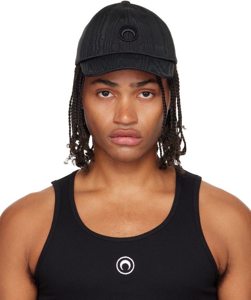 Korkki Marine Serre Marine Serre Recycled Moire Baseball Cap Musta | UHG001ACWOV0030