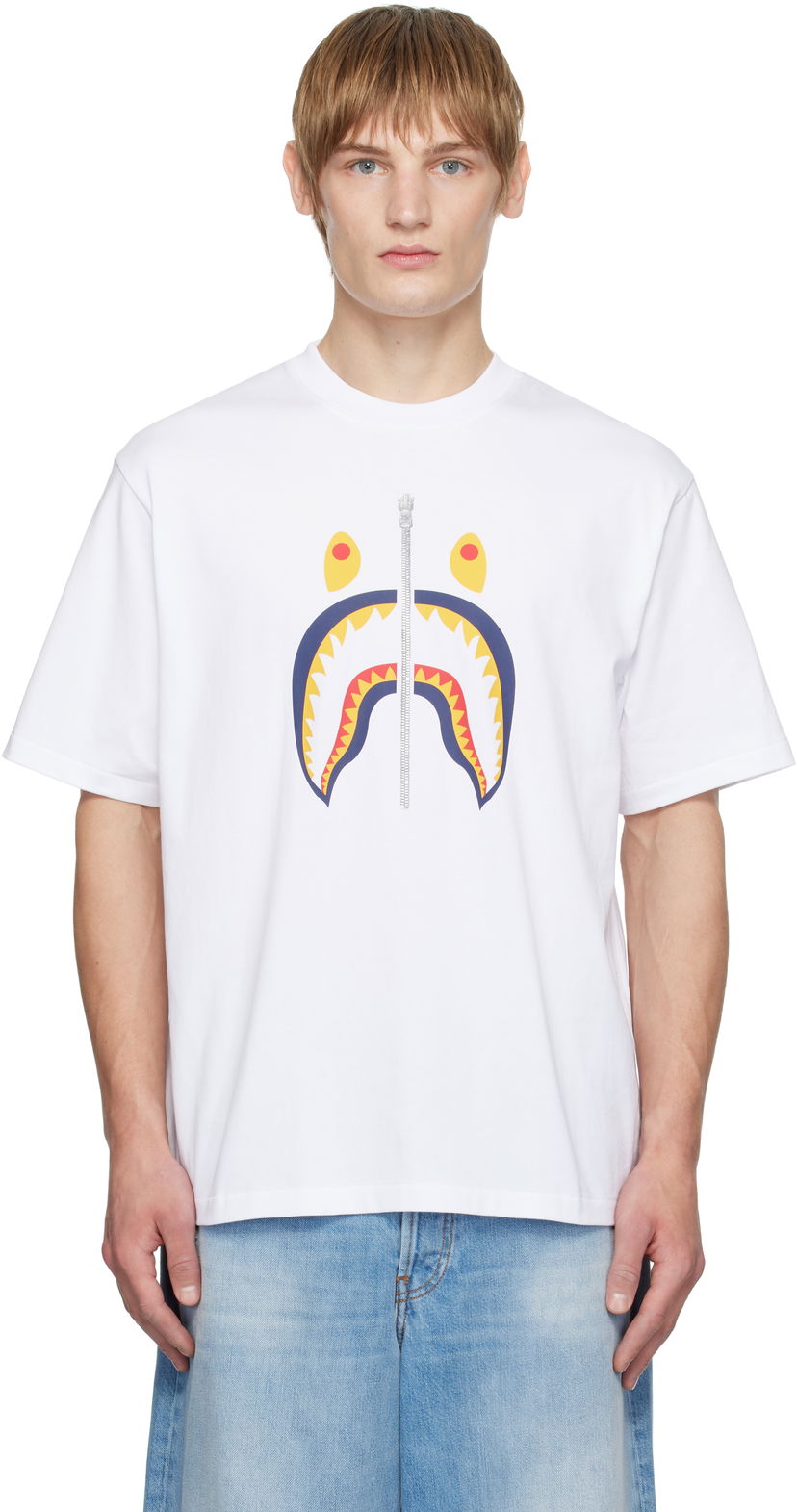 T-paita BAPE Shark Graphic T-Shirt Valkoinen | 001TEK701301M
