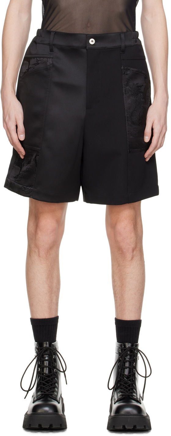 Shortsit Feng Chen Wang Feng Chen Wang Jacquard Shorts Musta | FMS17ST08
