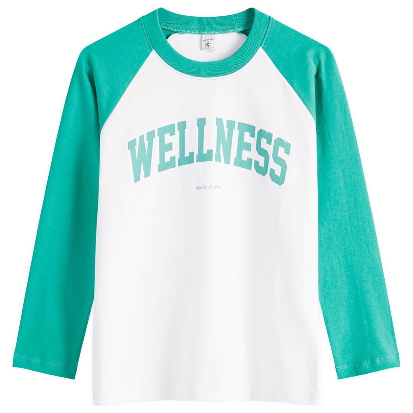 Villapaita Sporty & Rich Sporty & Rich Wellness Ivy Baseball T-Shirt Vihreä | TO046514001WH21-WHT