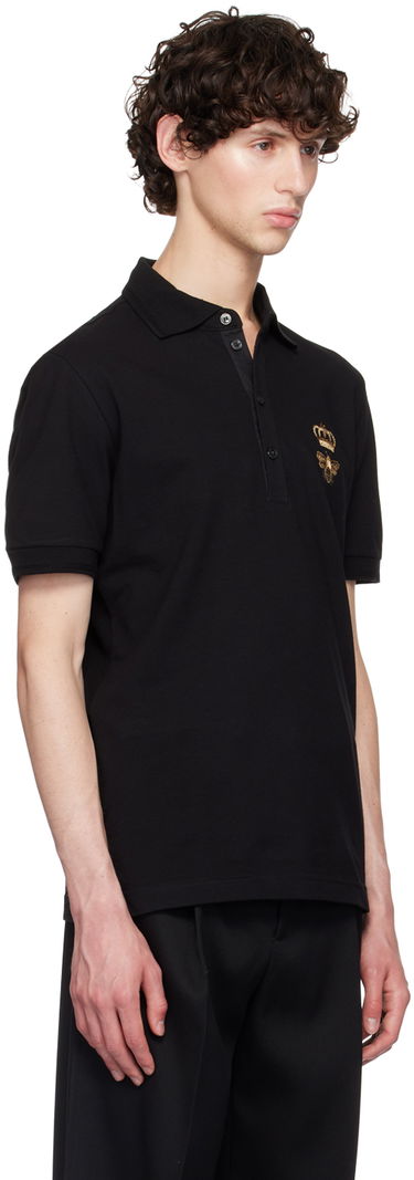 Poolopaita Dolce & Gabbana Black Embroidered Polo Musta | G8LZ1ZG7WUR, 1