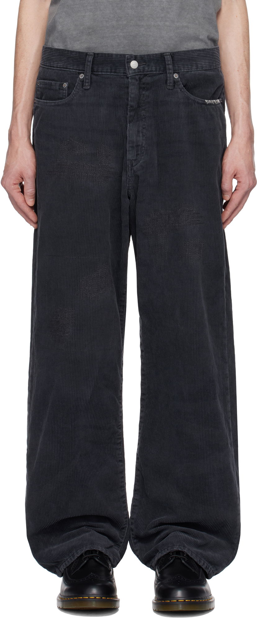 Jeans Neighborhood Savage Corduroy Wide Trousers Musta | 242XBNH-PTM10