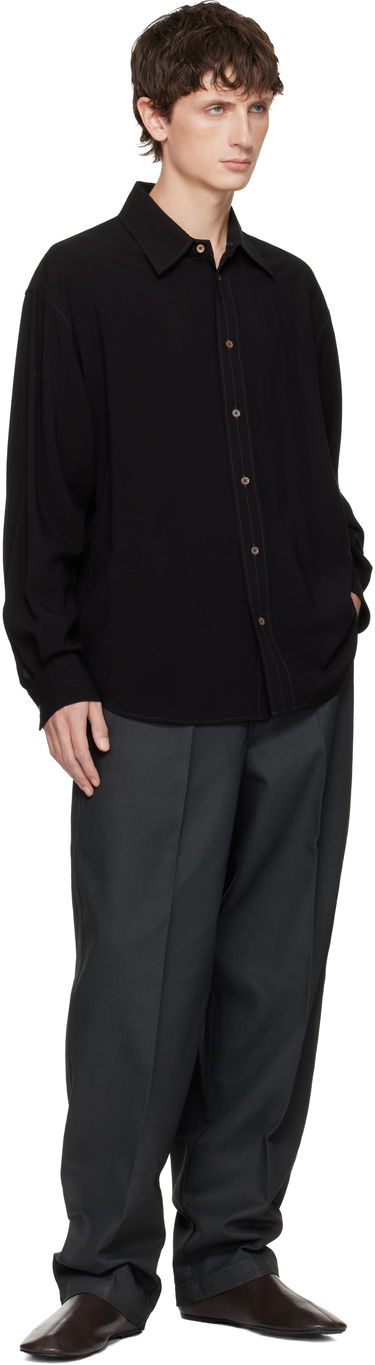 Paita LEMAIRE Long-Sleeve Relaxed Shirt with Contrast Stitching Musta | SH1206 LF1286, 3