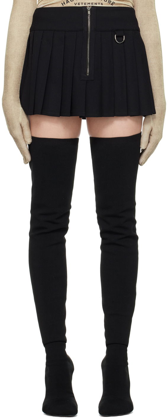 Hame VETEMENTS Pleated Miniskirt Musta | WE64SK120B
