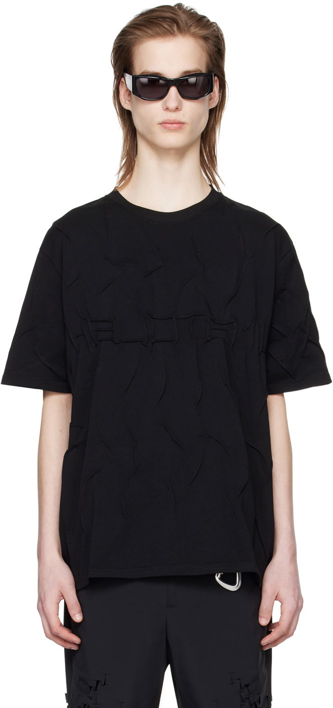 T-paita HELIOT EMIL Quadratic Texture T-Shirt Musta | PRESS24_M_09_099_BLK01