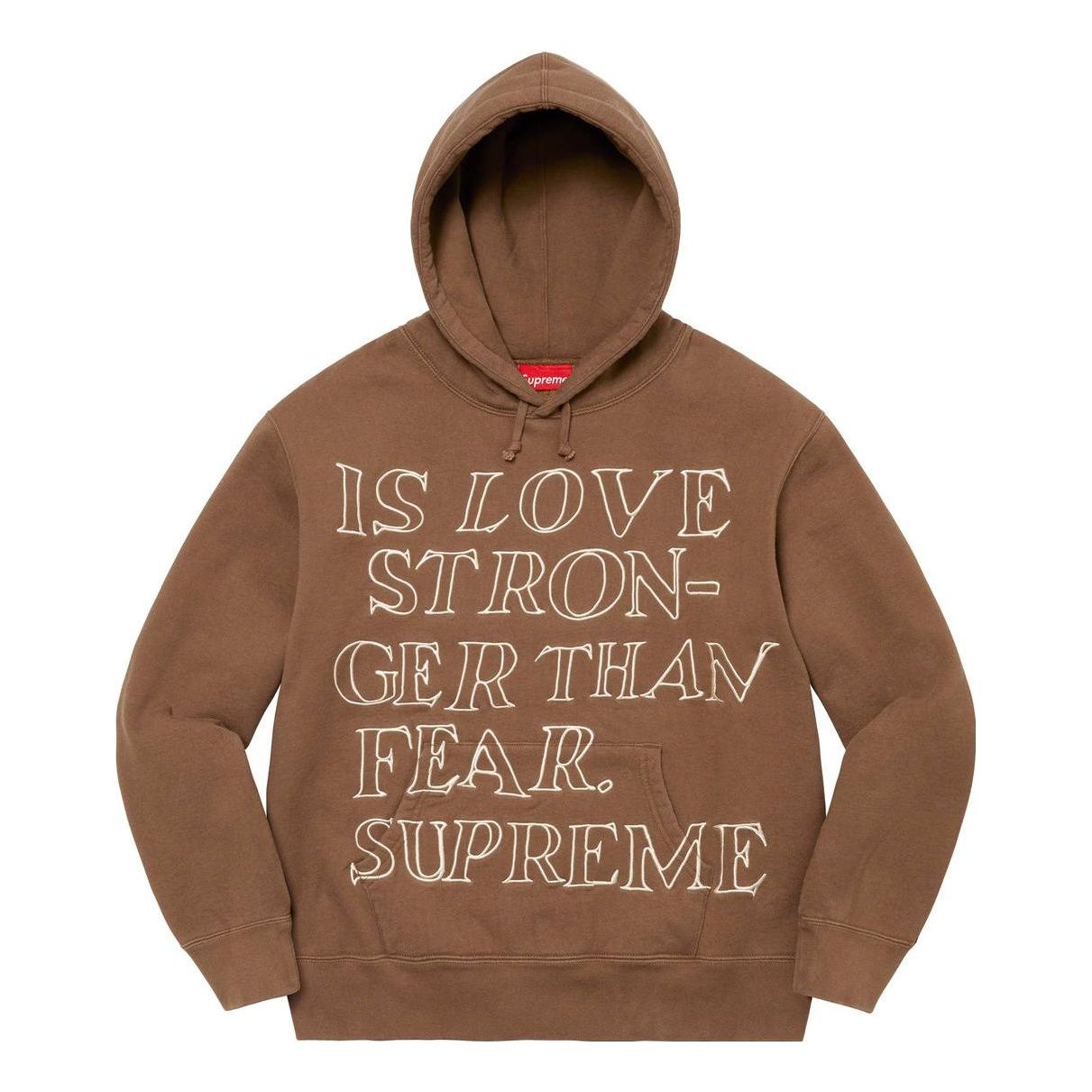 Huppari Supreme Stronger Than Fear Graphic Print Hoodie Ruskea | SUP-SS23-083, 0