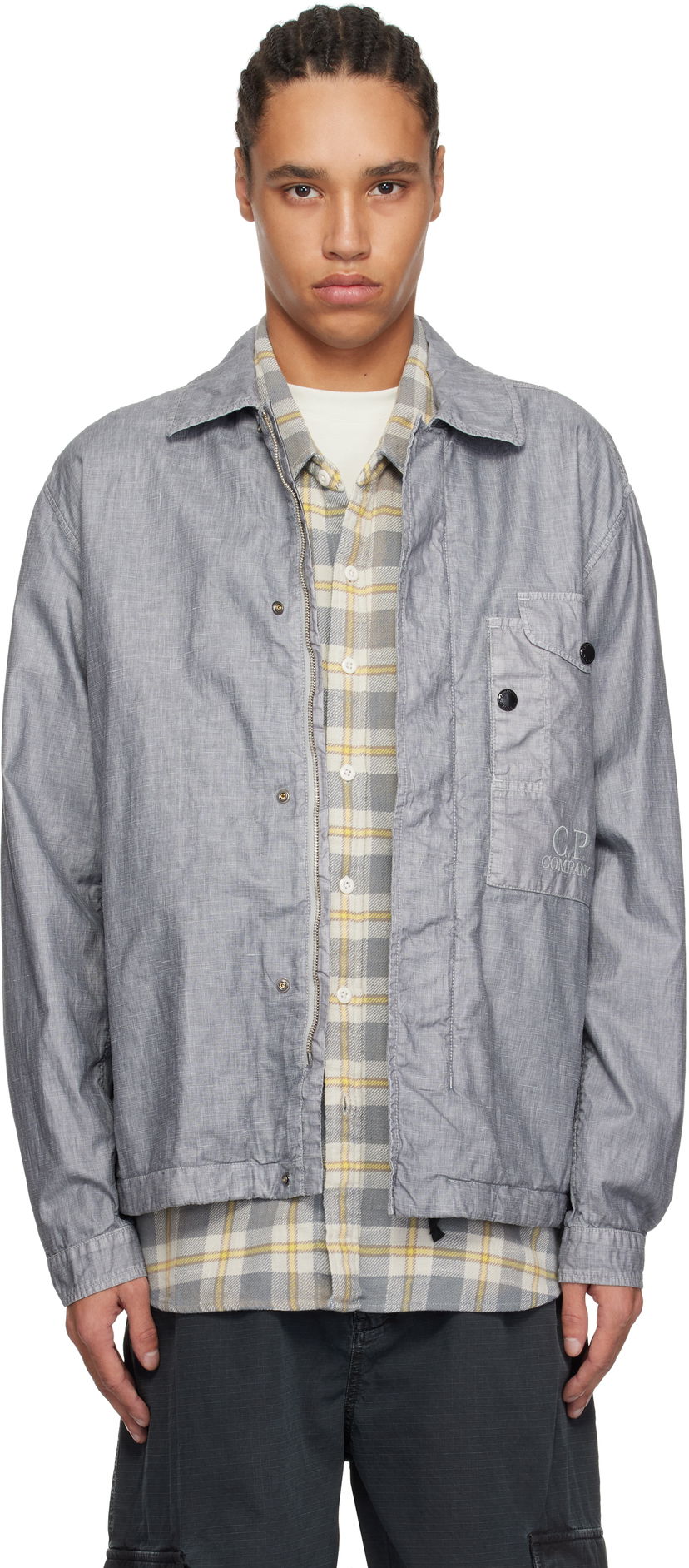 Tuulitakki C.P. Company C.P. Company Lino Wax Overshirt Harmaa | 18CMOS203A-006284G