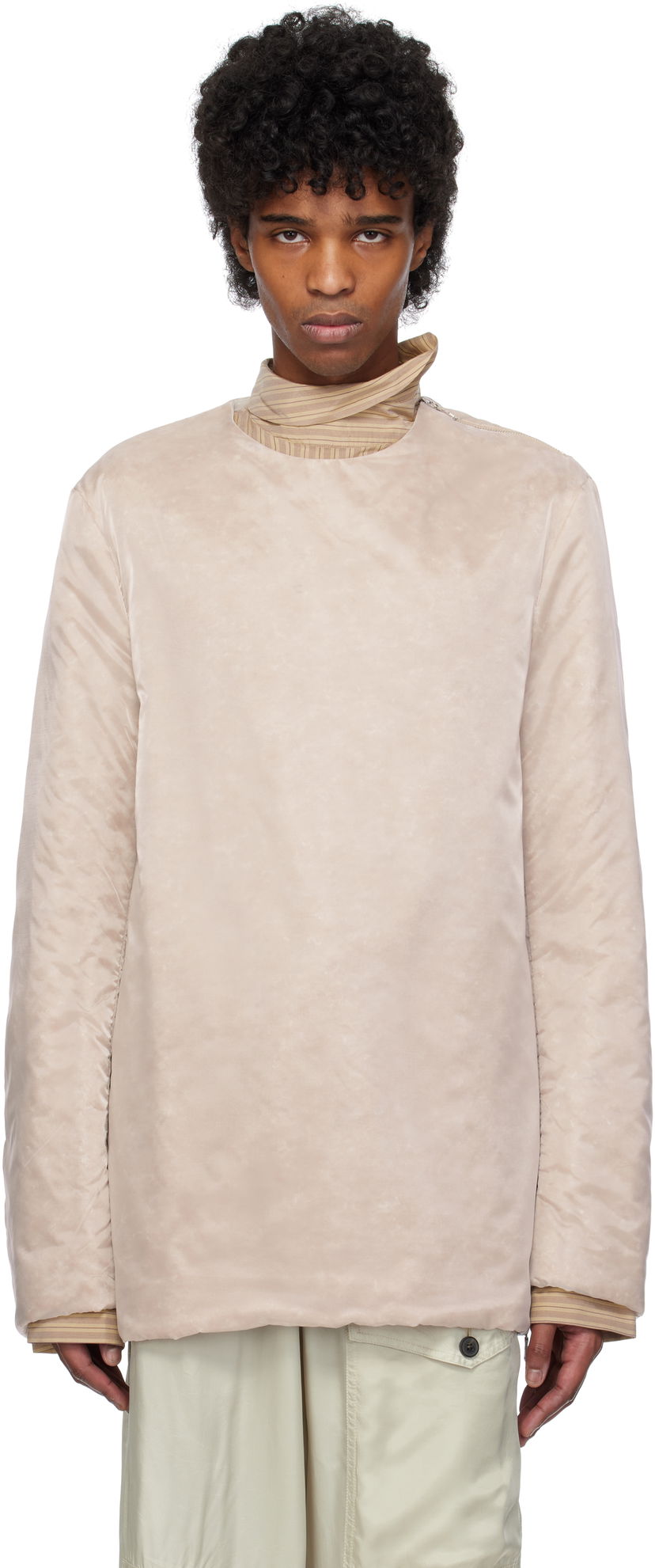 Villapaita Dries Van Noten Dries Van Noten Organza Long Sleeve Top Beige | 251-020746-1256